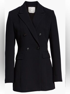 1901 double breasted textured crepe blazer XL